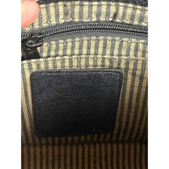 Brighton Black Leather Crocodile Print Embossed Satchel Bag - Picture 3 of 15